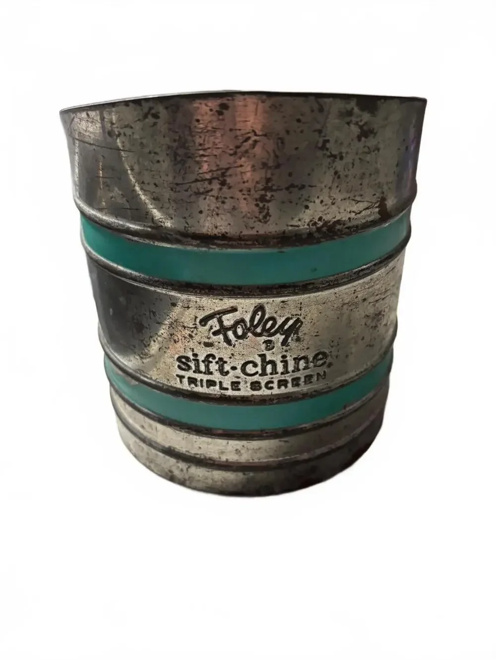 Vintage Foley Triple Screen Flour Sifter Aqua 1950s Works